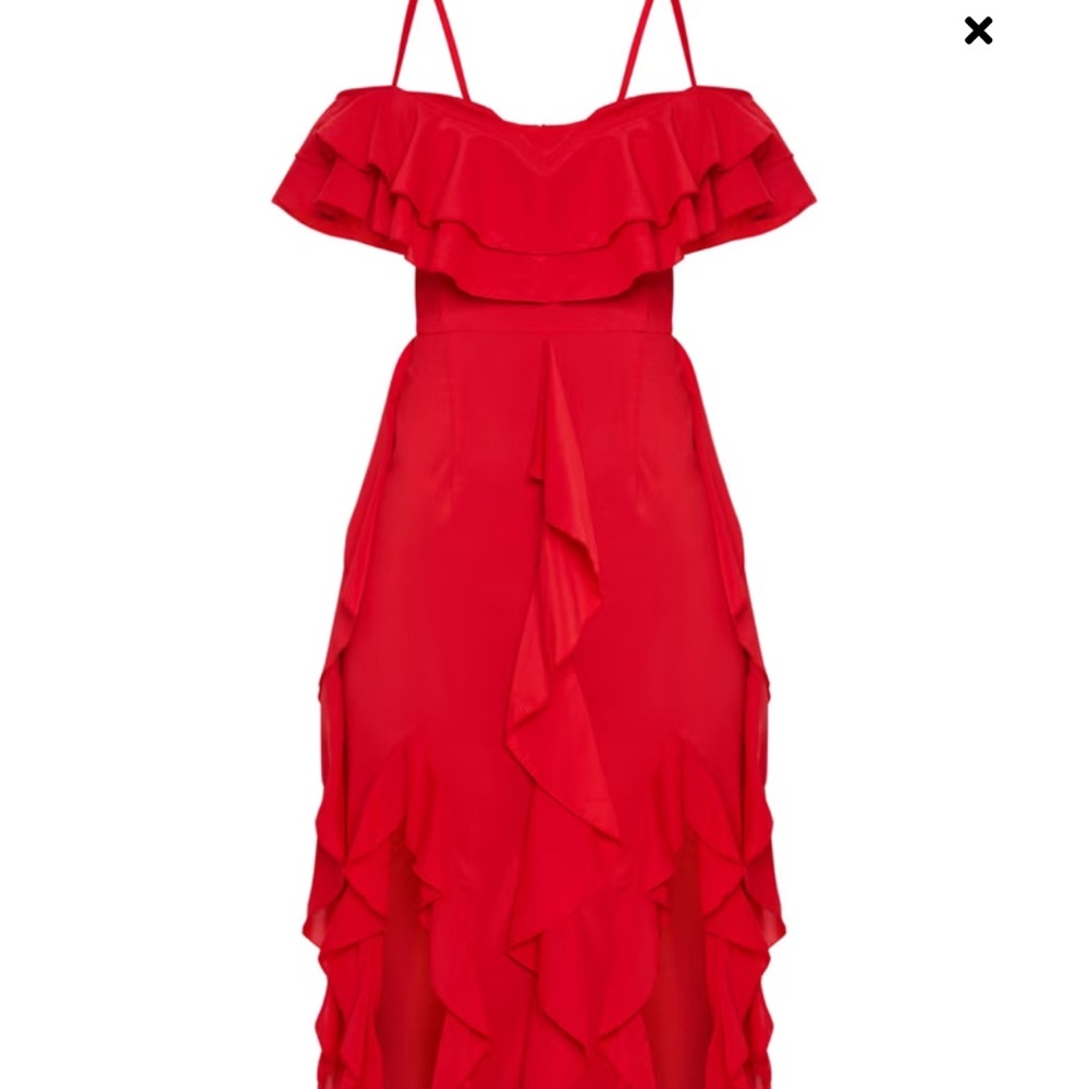Red Ruffle Dress - Picture 4 of 5